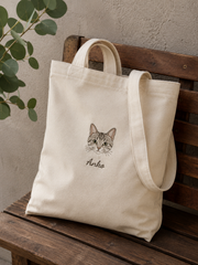 Bolso de tela personalizado con la cara y nombre de tu mascota 🐾