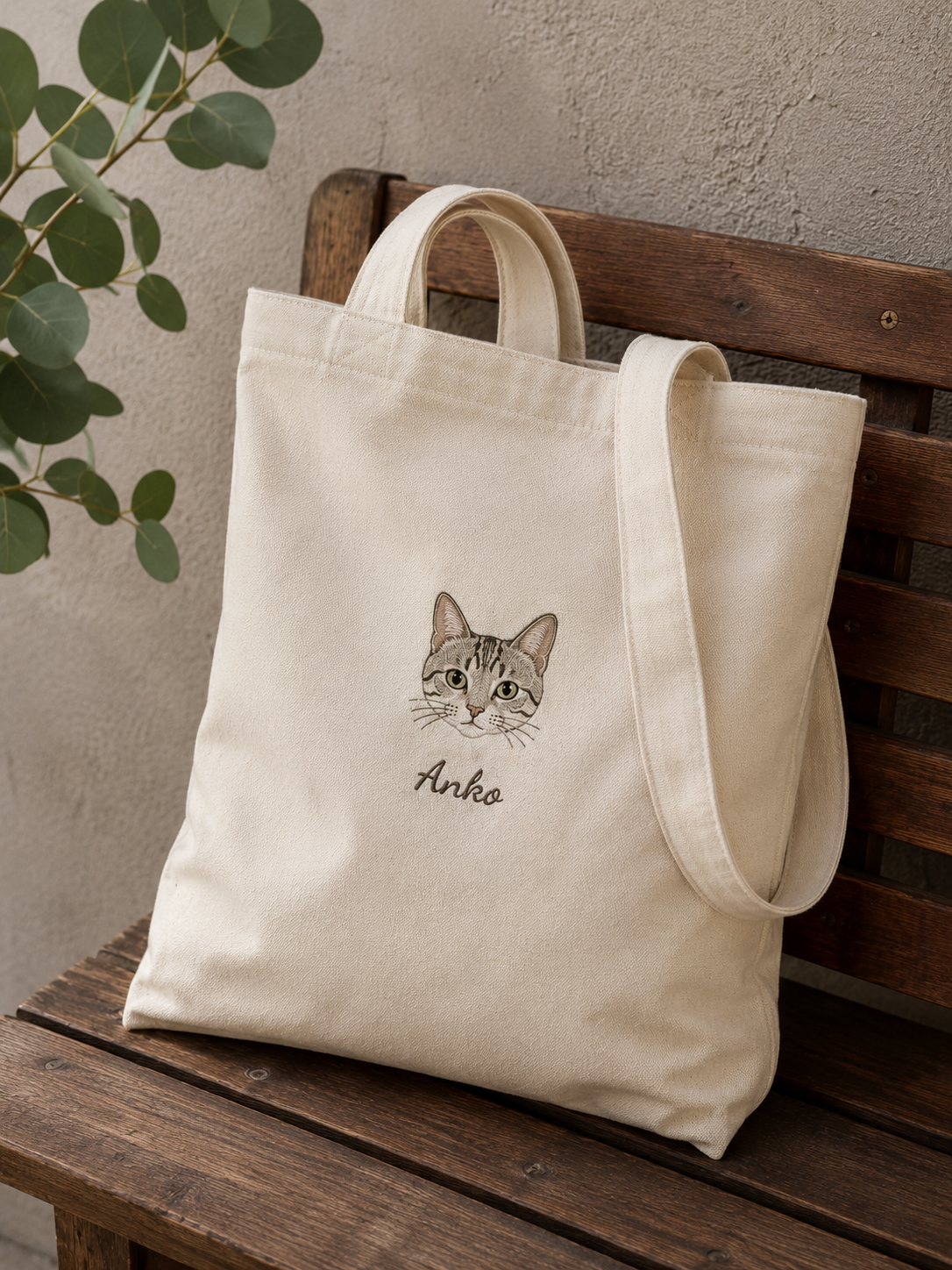 Bolso de tela personalizado con la cara y nombre de tu mascota 🐾