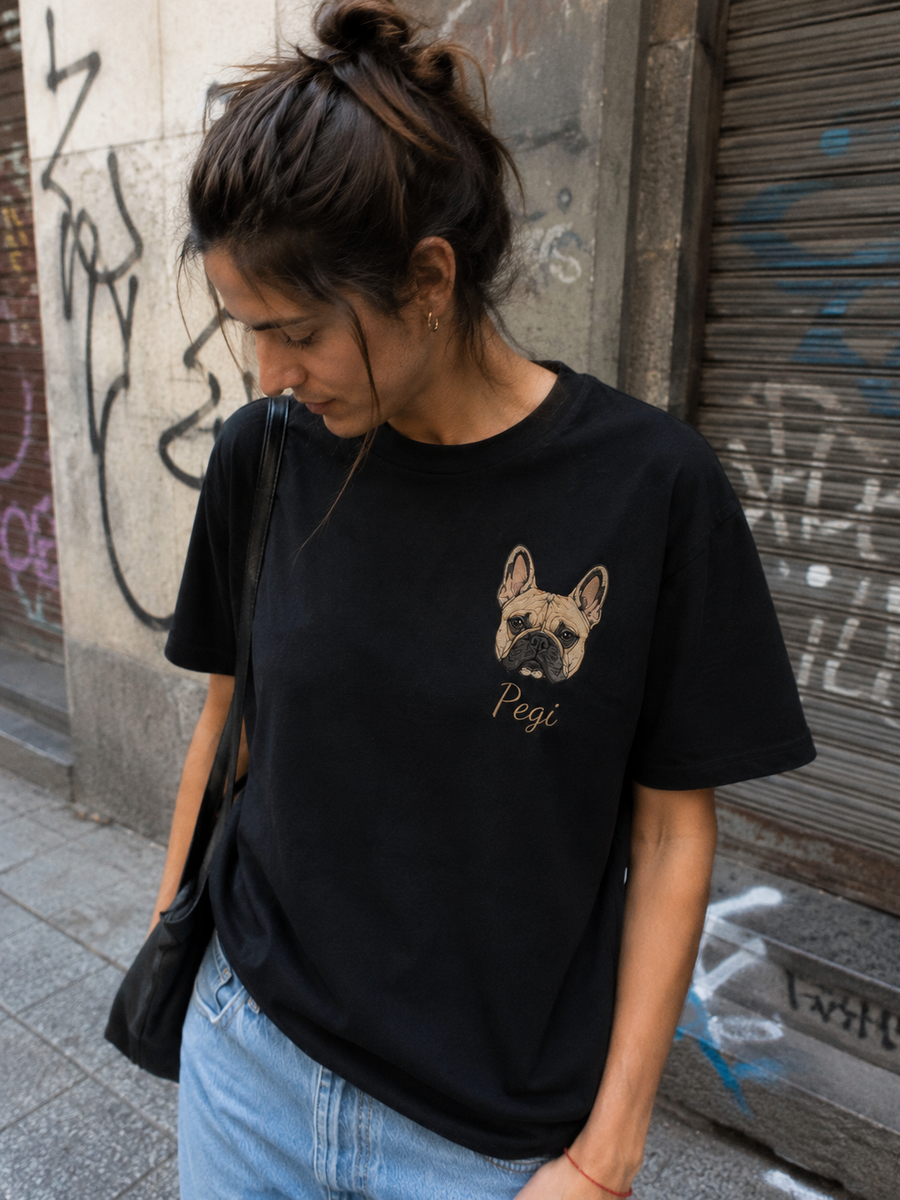 Polera personalizada bordada con tu mascota ✨