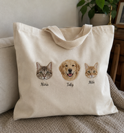 Bolso de tela personalizado con la cara y nombre de tu mascota 🐾