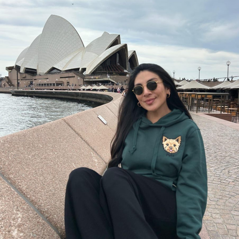 Poleron canguro personalizado con la cara y nombre de tu mascota 🐾