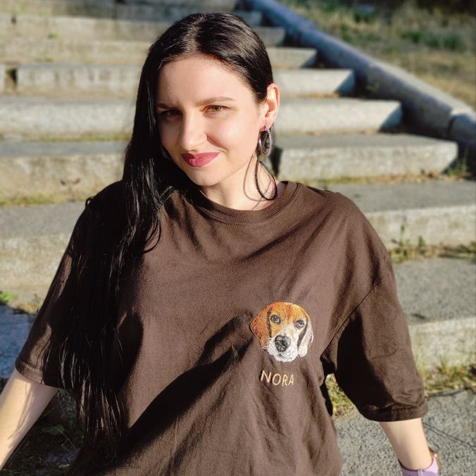 Polera personalizada con la cara y nombre de tu mascota 🐾