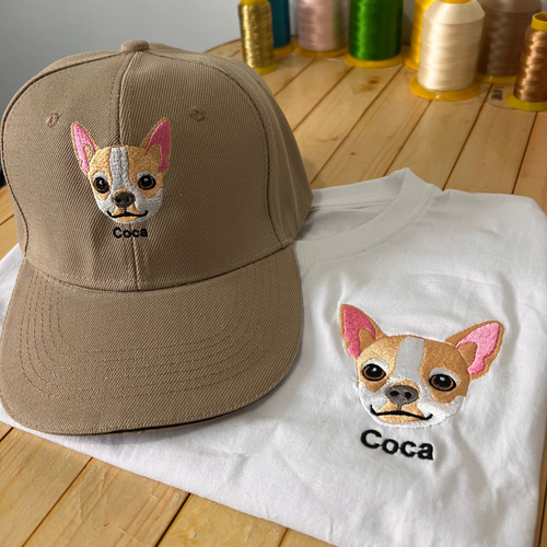 Polera personalizada con la cara y nombre de tu mascota 🐾