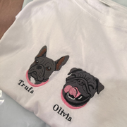 Polera personalizada con la cara y nombre de tu mascota 🐾