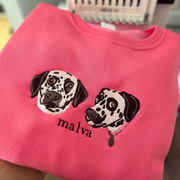 Poleron canguro personalizado con la cara y nombre de tu mascota 🐾